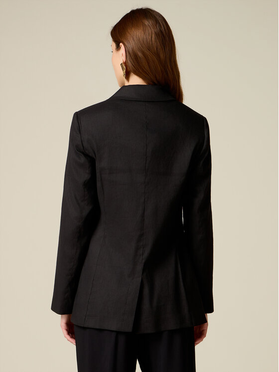 Oltre Oltre Marynarka Q002R004620N033 Czarny Regular Fit