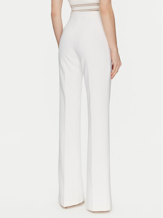 Elisabetta Franchi Elisabetta Franchi Hlače iz tkanine PA-078-51E2-V300 Bela Regular Fit