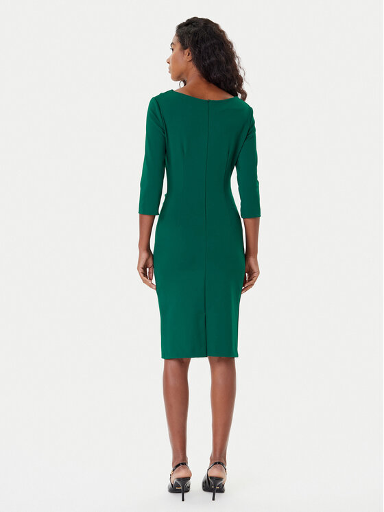 Rinascimento Rinascimento Kokteiļkleita CFC0126154003 Zaļš Slim Fit