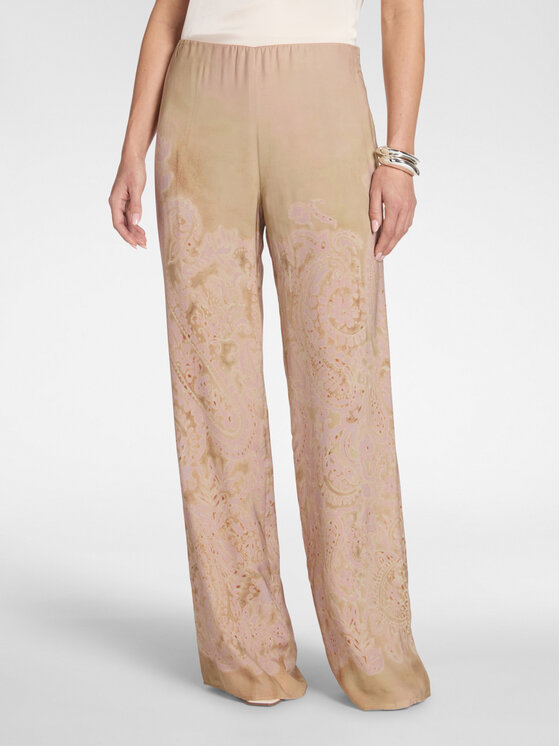 Elena Mirò Elena Mirò Spodnie materiałowe P026P000479N001 Kremowy Regular Fit