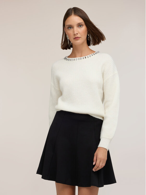 Motivi Motivi Maglione M449W004162N011 Bianco Boxy Fit