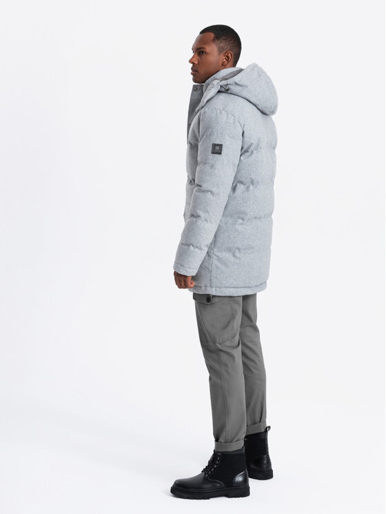 Ombre Ombre Parka OM-JALJ-0217 Szary Regular Fit