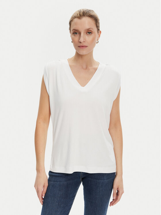 Guess Guess Bluză W5YP52 KCYW2 Alb Regular Fit
