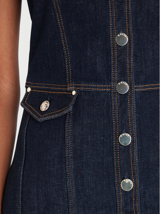 Guess Guess Дънкова рокля W5YK24 D5PW1 Тъмносин Regular Fit
