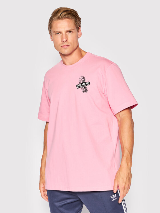 adidas T shirt Adventure Trail HK4994 Rosa Relaxed Fit Modivo