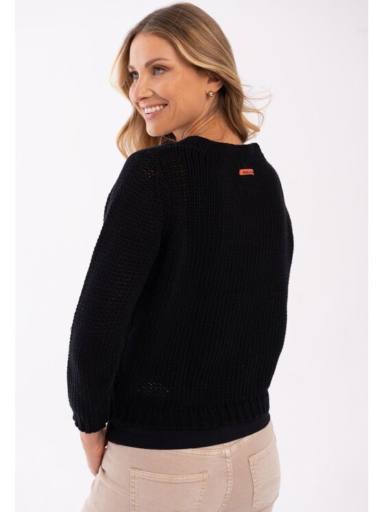 Volcano Volcano Sweter S-GEA Czarny Regular Fit