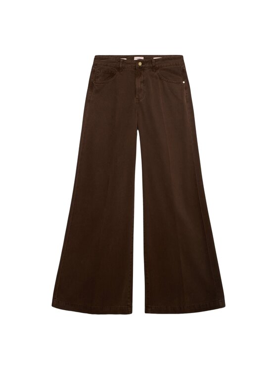 Oltre Oltre Pantaloni di tessuto P704R009049N052 Marrone Baggy Fit