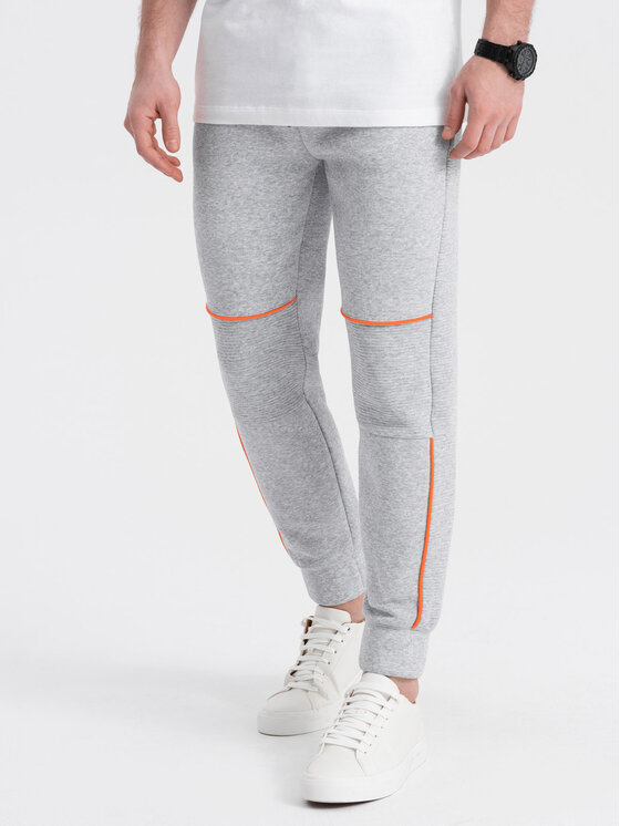 Ombre Ombre Teplákové kalhoty OM-PASK-0145 Šedá Regular Fit