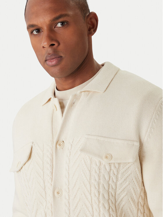 JOOP! Jeans JOOP! Jeans Kardigán Walto 30047659 Ekru Modern Fit