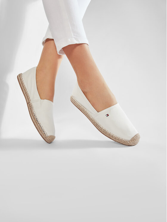 Tommy Hilfiger Tommy Hilfiger Espadrilles Basic Tommy Flat Espadrille FW0FW04827 Weiß