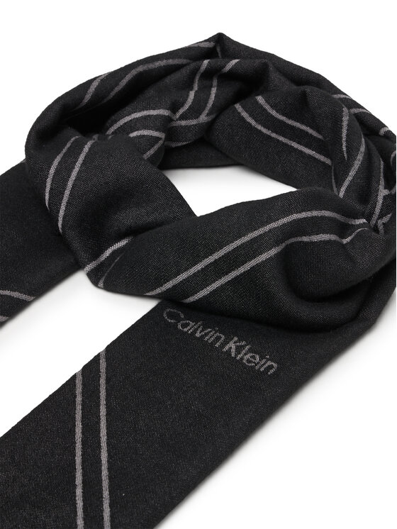 Calvin Klein Calvin Klein Sál Emblem Repeat Lw Shawl W Fringes LV04F8074G Fekete
