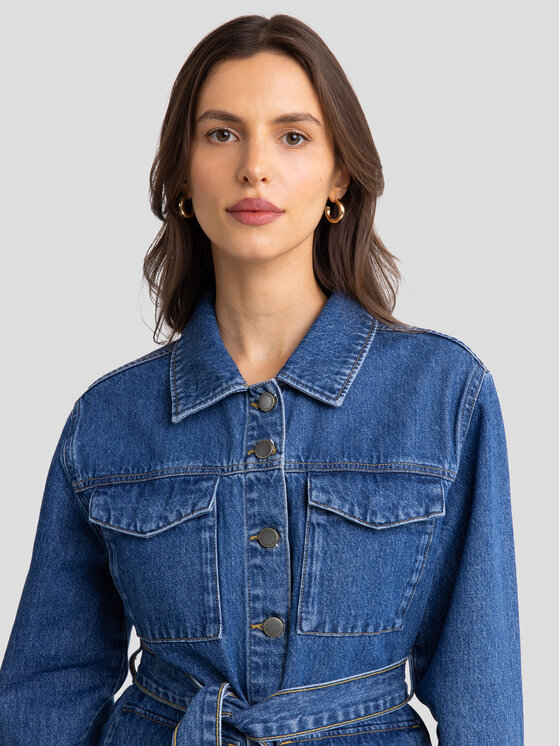 BIG STAR BIG STAR Kurtka jeansowa CHELSEY Niebieski Basic Fit