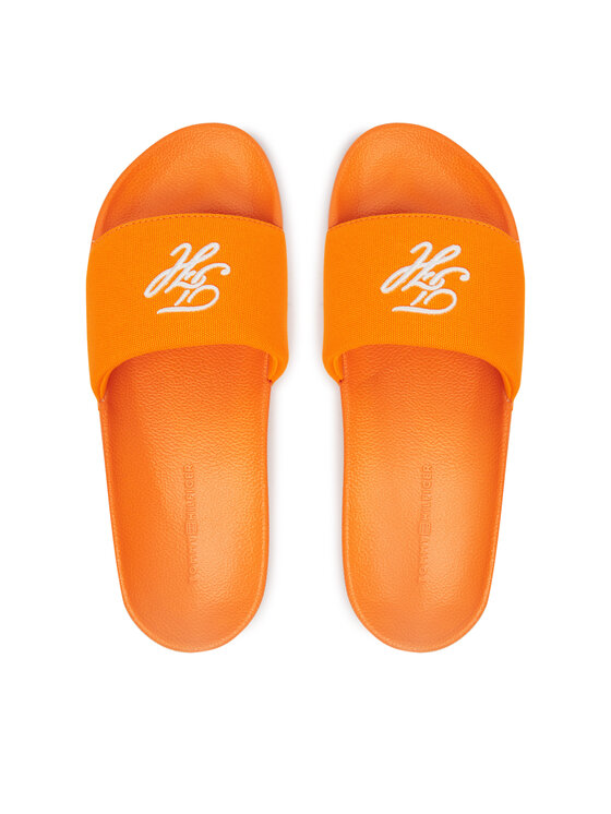 Tommy Hilfiger Tommy Hilfiger Plätud Th Script Pool Slide FW0FW09286 Oranž