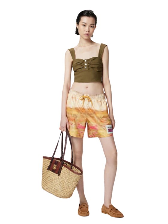 PINKO PINKO Τοπ Voyager top lino stretch Πράσινο Regular Fit