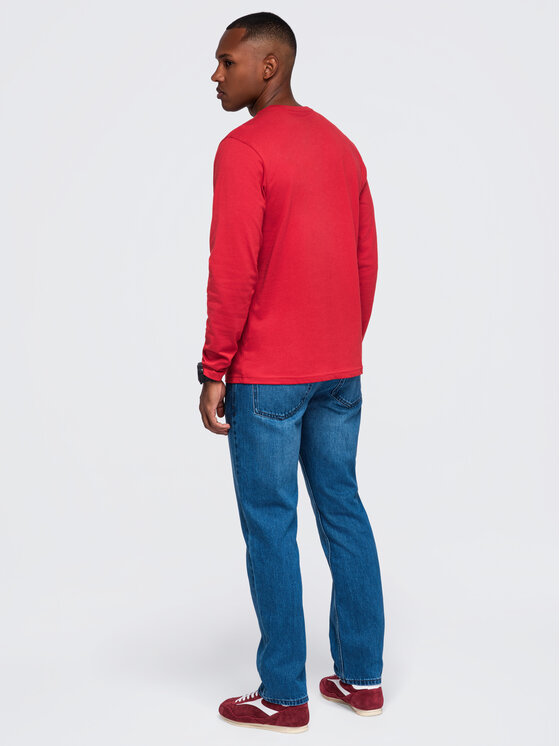 Ombre Ombre S dlouhým rukávem OM-LSBL-0142 Červená Regular Fit