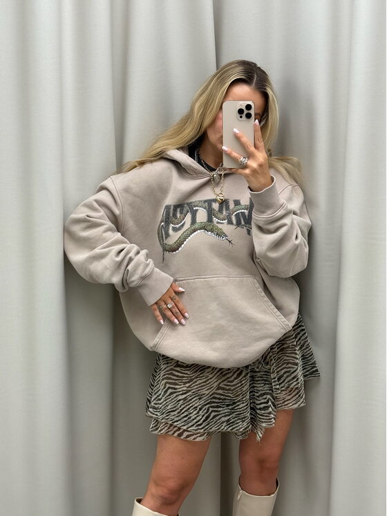 Magda Matyja Magda Matyja Bluza Snake Hoodie Beżowy Oversize
