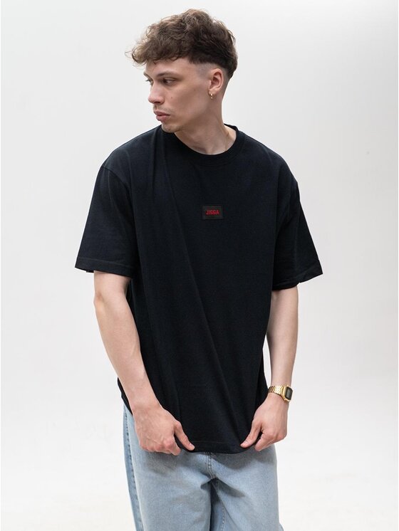 Jigga Wear Jigga Wear T-Shirt Szeroka luźna na miasto uliczna 131210 Czarny Oversize