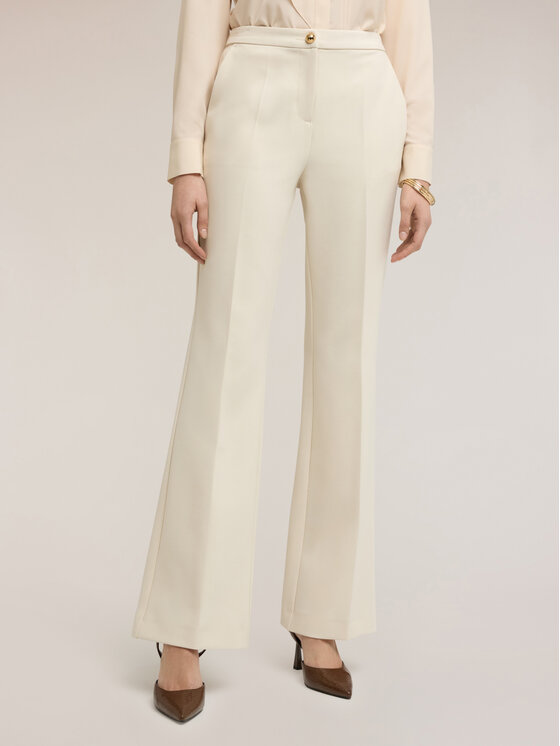 Motivi Motivi Pantaloni di tessuto P045Q104419N002 Bianco Flare Fit