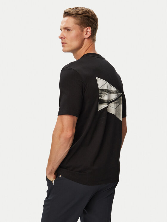 BOSS BOSS Tricou TS_Network Photo 50564740 Negru Regular Fit
