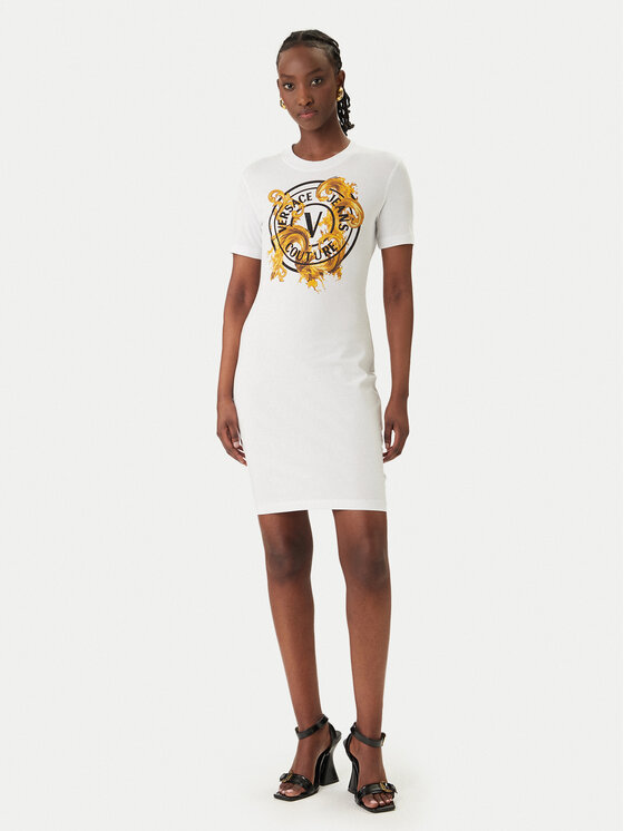 Versace Jeans Couture Versace Jeans Couture Sukienka codzienna 80HAOE01 CJ02E Biały Slim Fit