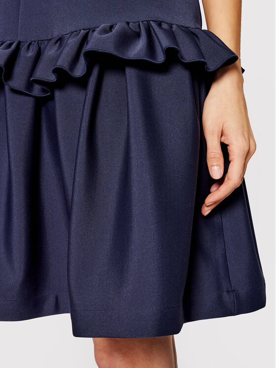 Victoria Victoria Beckham Victoria Victoria Beckham Kleid für den Alltag Stretch Faille 2221WDR002556C Dunkelblau Relaxed Fit