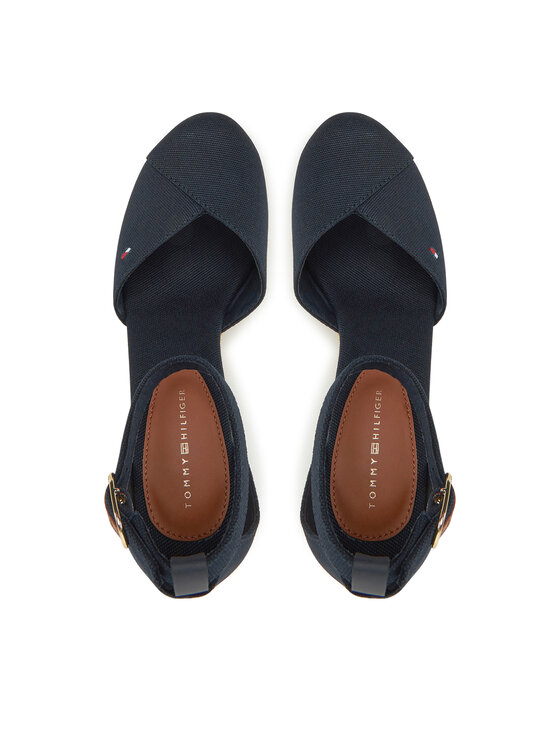 Tommy Hilfiger Tommy Hilfiger Félcipő Flag High Wedge Espad Closed Toe FW0FW08494 Sötétkék