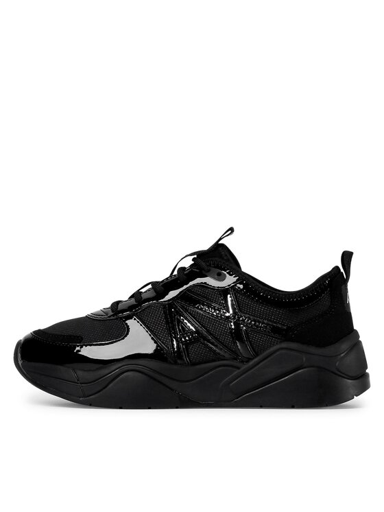 Mokasyny czarne na platformie ARMANI EXCHANGE XDA002 XV741