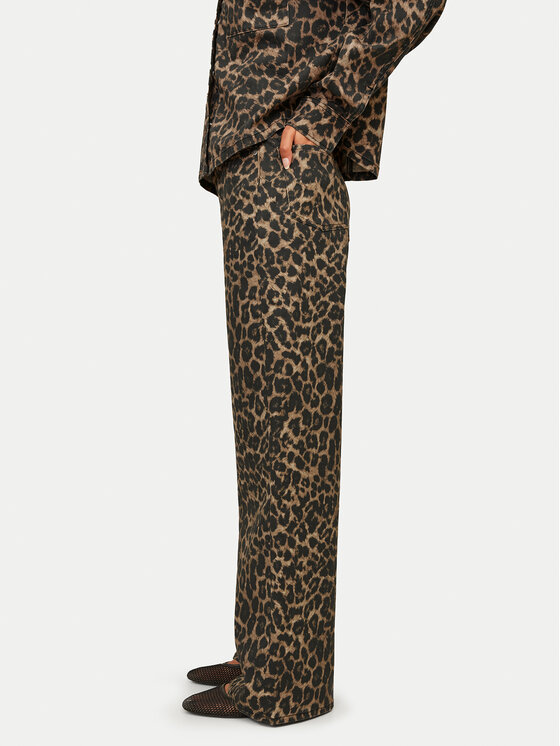 JJXX JJXX Kalhoty z materiálu Sarah 12273087 Hnědá Wide Leg