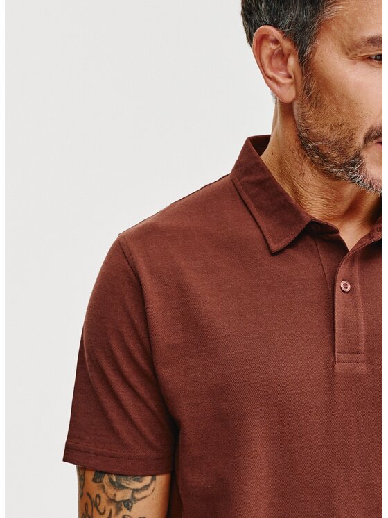 Pako Lorente Pako Lorente Polo P25SF-TX-002 Brązowy Classic Fit