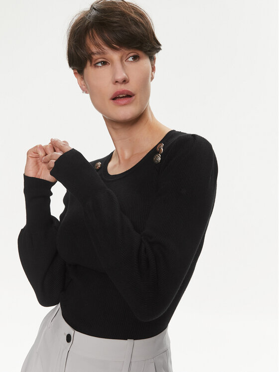 Morgan Morgan Sweter 241-MSUCCES Czarny Slim Fit