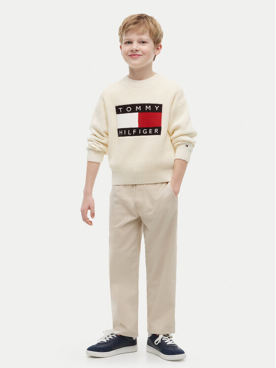 Tommy Hilfiger Tommy Hilfiger Pulover Heritage KB0KB10071 Svetlo bež Regular Fit