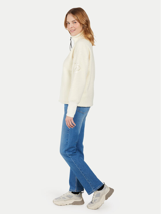 Didriksons Didriksons Fliso džemperis Mella 505446 Écru Relaxed Fit