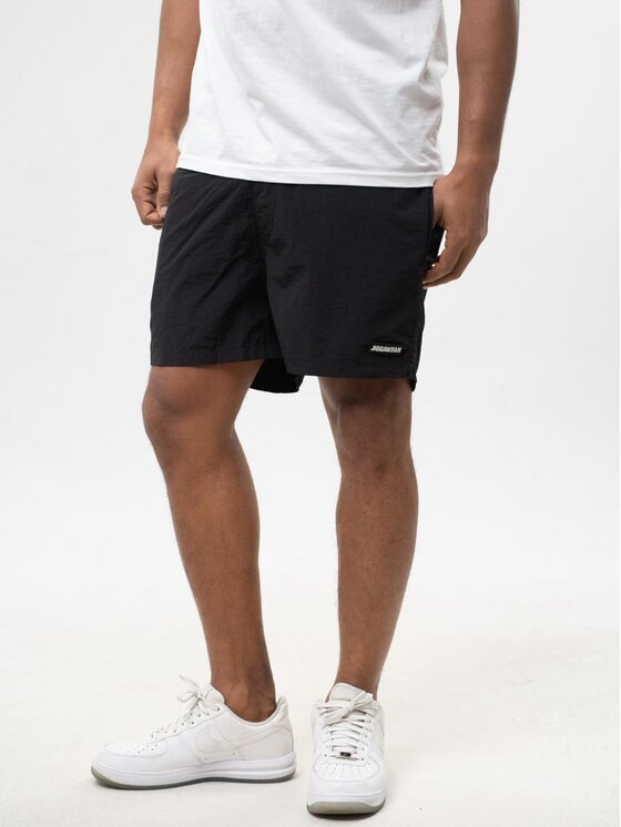 Szorty kąpielowe, rozmiar M, Czarne, Sportowe Spodenki Kąpielowe Męskie Czarne Jigga Wear Patch XL