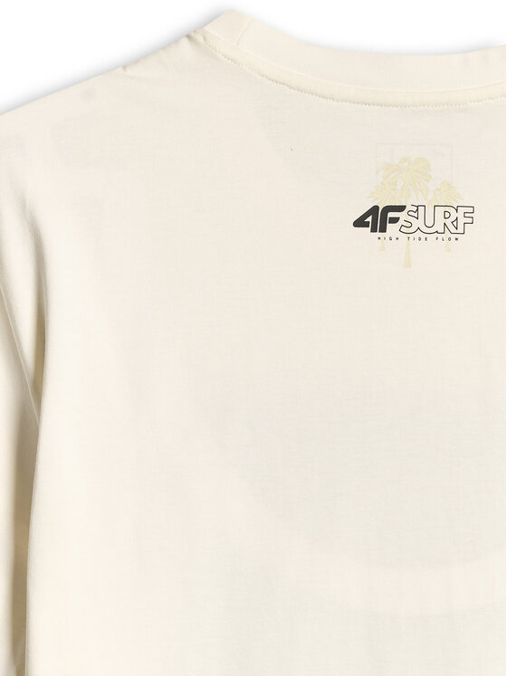 4F 4F T-Shirt CATCH THE WAVE Biały Regular Fit