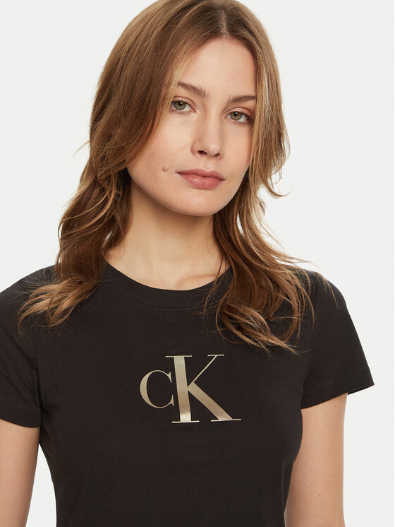 Calvin Klein Jeans Calvin Klein Jeans Tričko Gradient J20J224982 Čierna Slim Fit