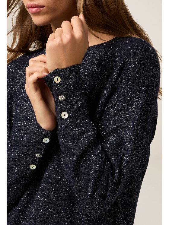 Oltre Oltre Cardigan M307J005045N034 Blu Regular Fit