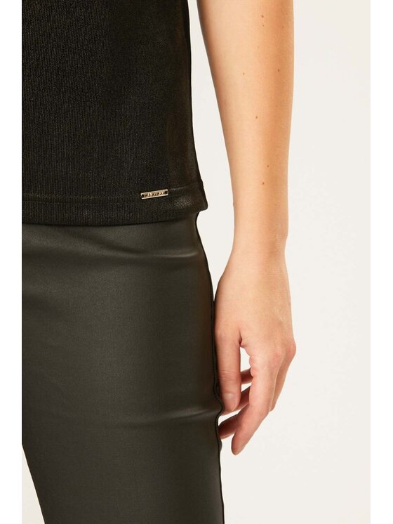 QUIOSQUE QUIOSQUE Halenka TIE BLOUSE Černá Regular Fit