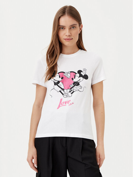 ONLY ONLY Tricou Mickey 15317991 Alb Regular Fit