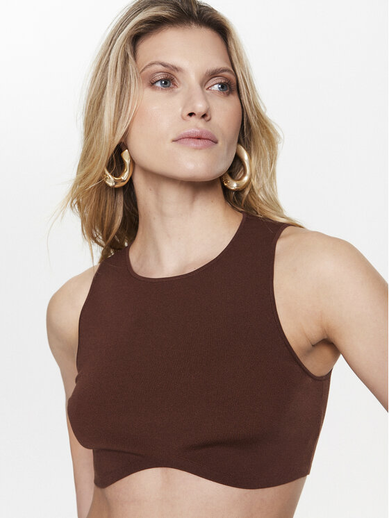 Patrizia Pepe Patrizia Pepe Τοπ 8K0110/K082-B754 Καφέ Slim Fit
