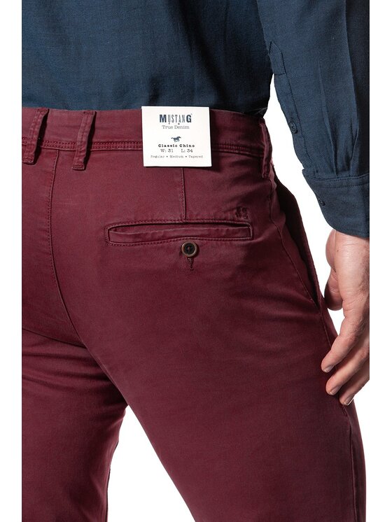 Mustang Mustang Chinosy CLASSIC CHINO Czerwony Regular Fit