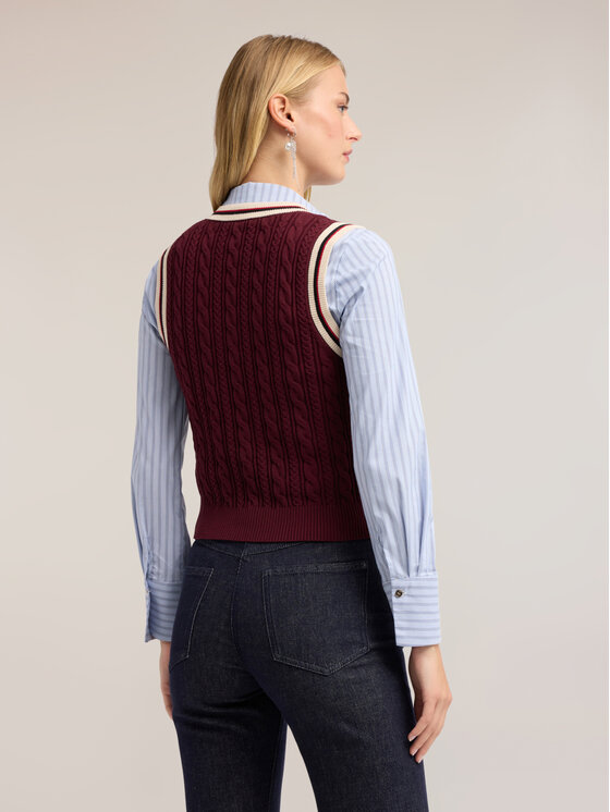 Motivi Motivi Sweter M361W004066N036 Bordowy Regular Fit