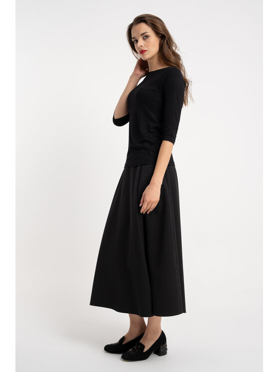 CLICK CLICK Μπλουζάκι 10-6823 S Μαύρο Fitted Fit