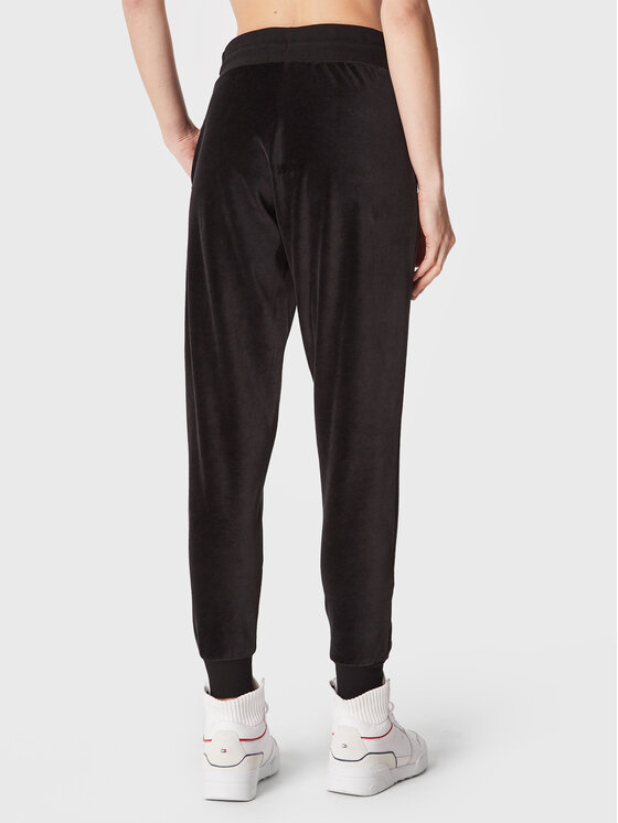 Tommy Hilfiger Tommy Hilfiger Dressipüksid Velour UW0UW03888 Must Regular Fit