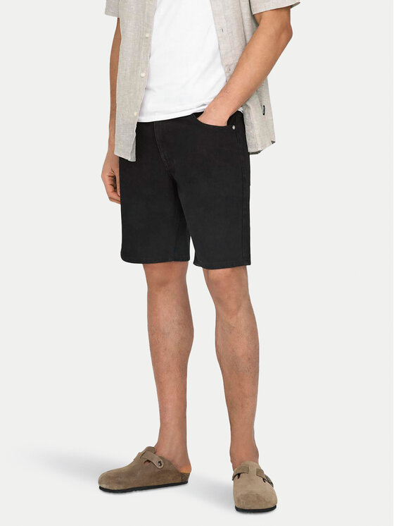 Only & Sons Only & Sons Džínsové šortky Edge 22028012 Čierna Regular Fit