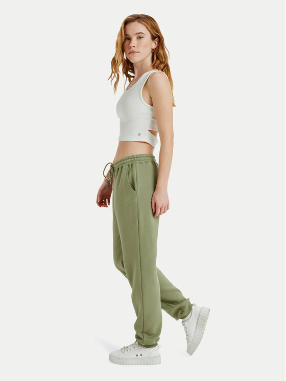 Roxy Roxy Teplákové nohavice Surf Stoked Pant Brushed ERJFB03491 Zelená Regular Fit
