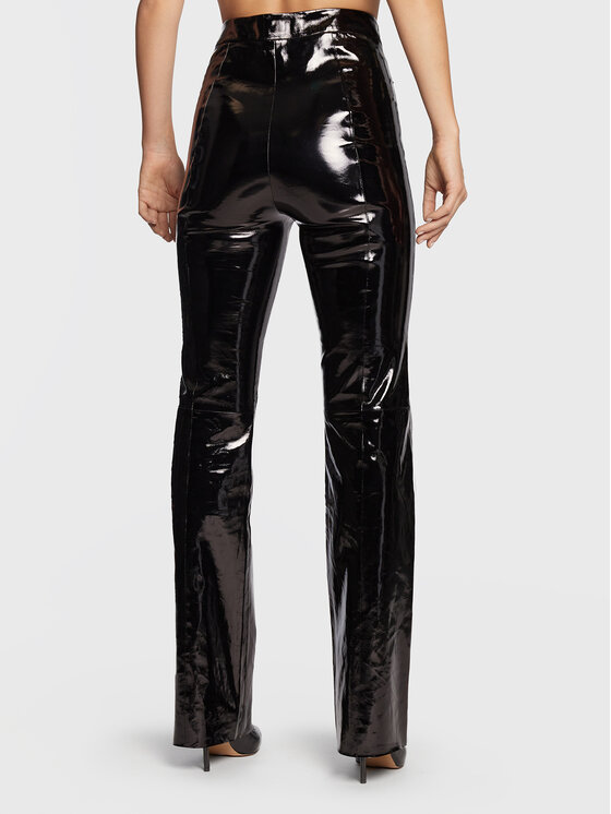 Gestuz Gestuz Pandaloni de piele Gocha 10906553 Negru Wide Leg