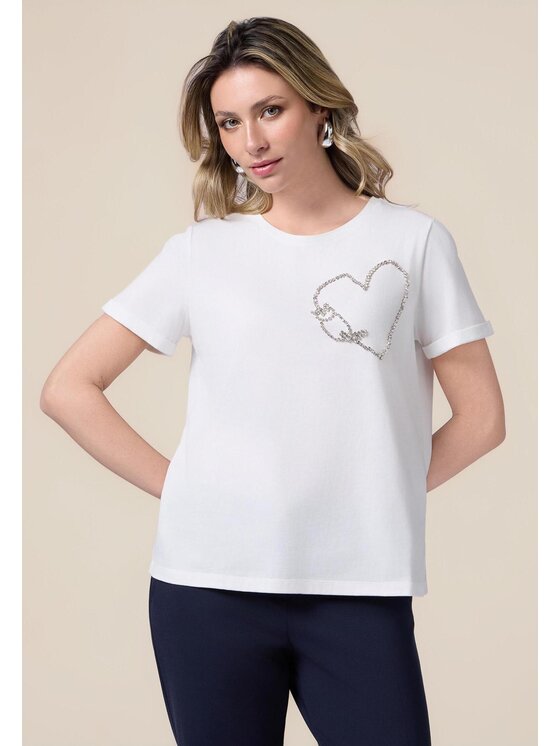 Oltre Oltre T-shirt G270J003988N011 Bianco Regular Fit