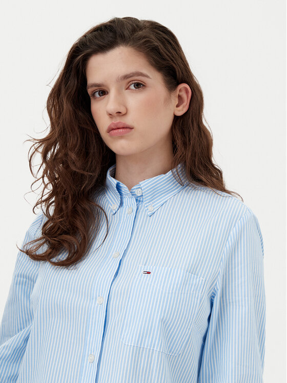 Tommy Jeans Tommy Jeans Hemdkleid DW0DW20334 Blau Regular Fit