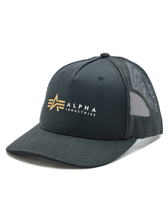 Alpha Industries Cepure ar nagu Label 106901FP Melns