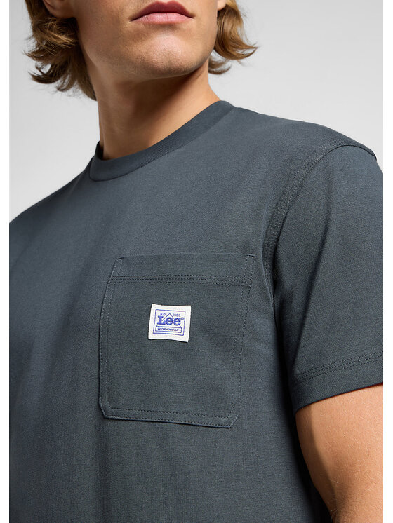 Lee Lee T-Shirt WW POCKET TEE Szary Regular Fit